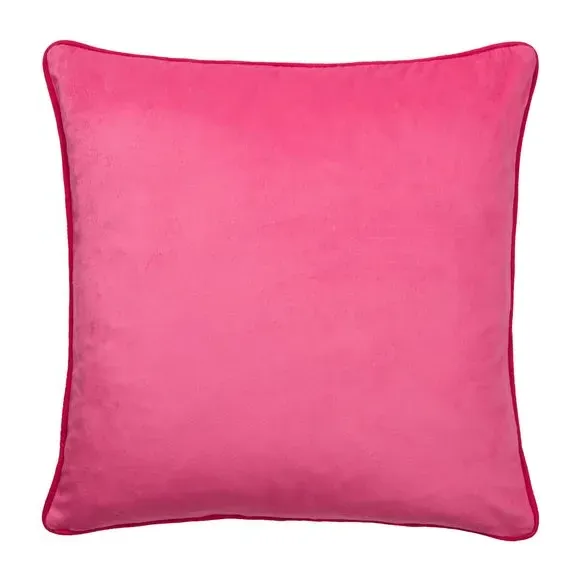 Square Cushion with Piped Edge - Multicolor, Velvet