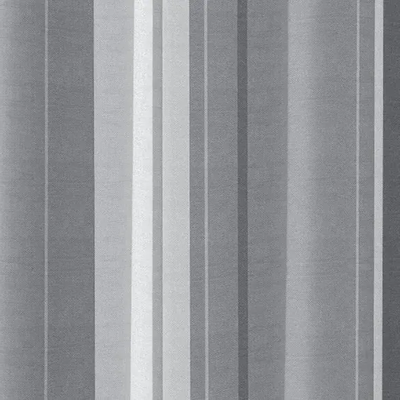 Striped Eyelet Curtains - Grey, Cotton