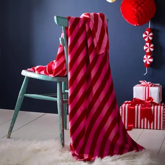 Striped Throw Blanket - Pink, Fleece image