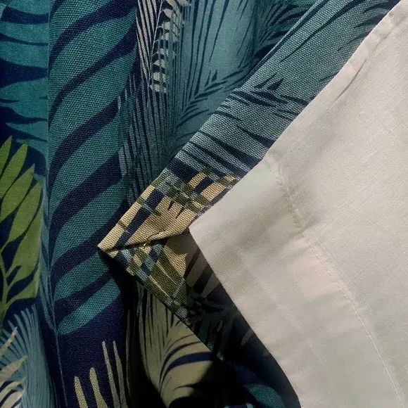 Tropical Eyelet Curtains - Teal, Polyester