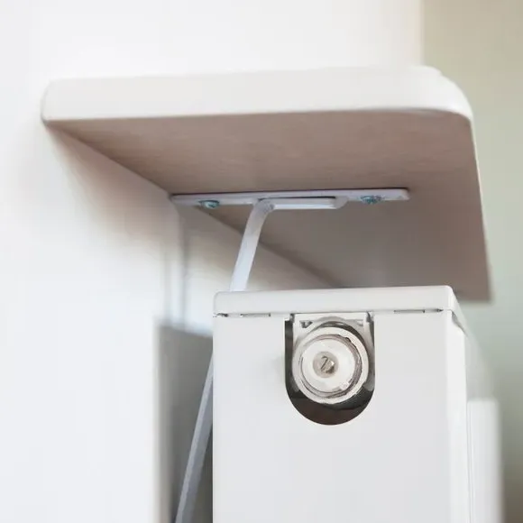 Radiator Shelf with Brackets - White