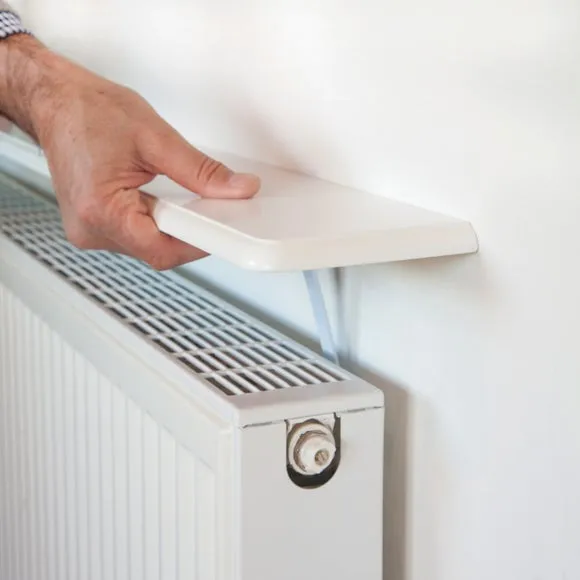 Radiator Shelf with Brackets - White