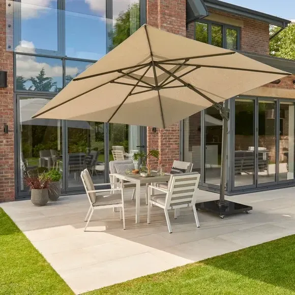 3m Tilt Parasol with LED Light - Carbon