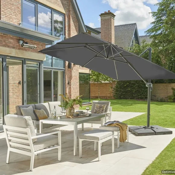 3m Tilt Parasol with LED Light - Carbon image