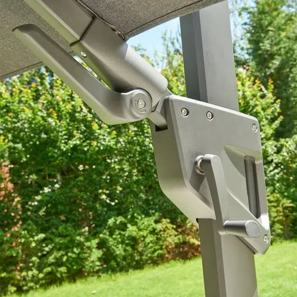 3m Tilt Parasol with LED Light - Dark Grey