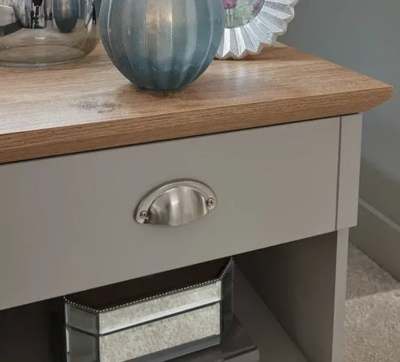 1 Drawer Bedside Table with Storage - Grey