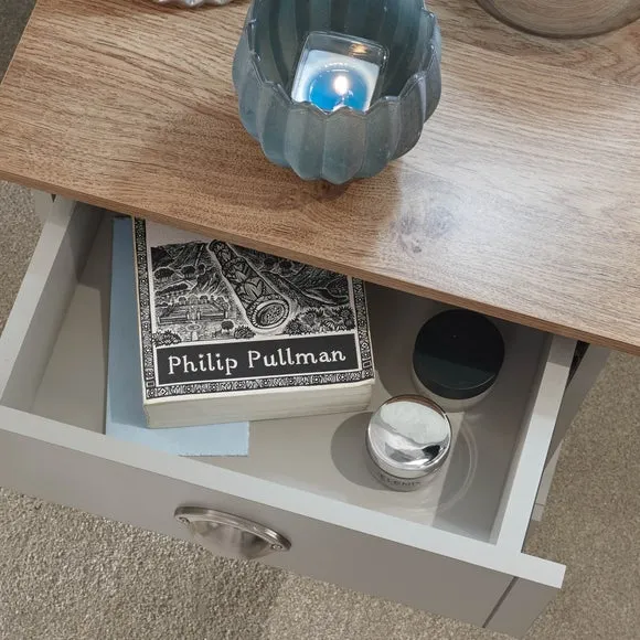 1 Drawer Bedside Table with Storage - Grey