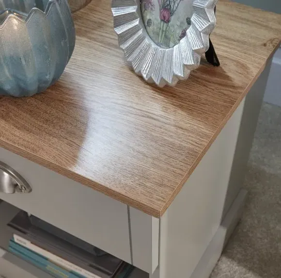 1 Drawer Bedside Table with Storage - Grey
