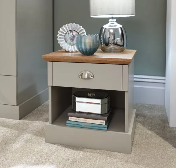 1 Drawer Bedside Table with Storage - Grey image