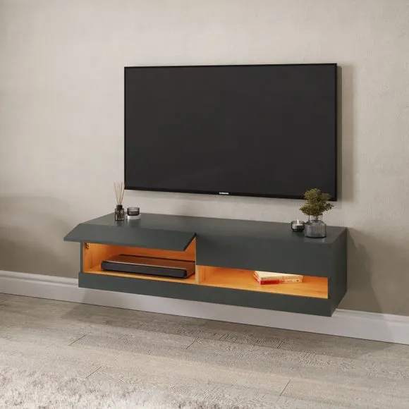 120cm Floating TV Unit with LEDs - Anthracite