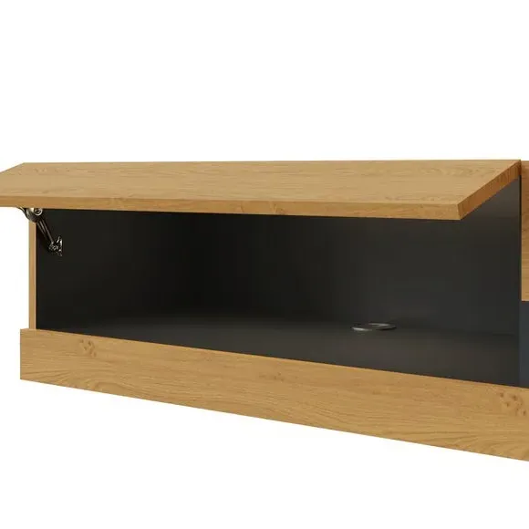 120cm Floating TV Unit with LEDs - Light Wood