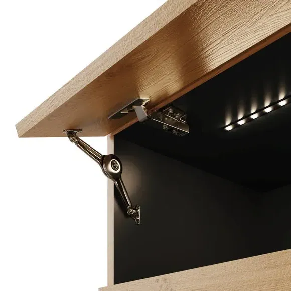 120cm Floating TV Unit with LEDs - Light Wood