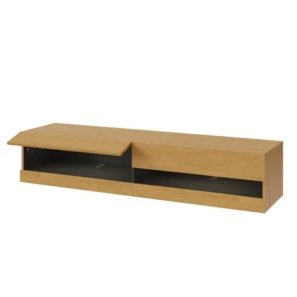150cm Floating TV Unit with LEDs - Oak