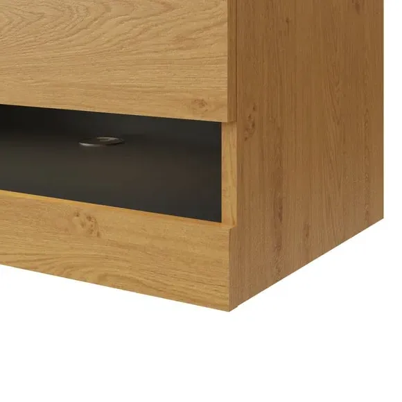 180cm Floating TV Unit with LEDs - Light Oak