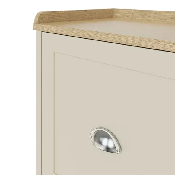 2-Door Storage Bench with Shelving - Cream