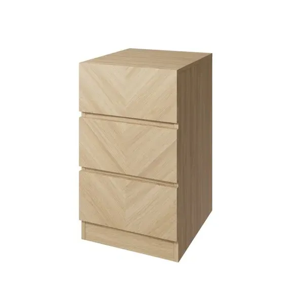 3-Drawer Bedside Table - Oak, Wood Effect