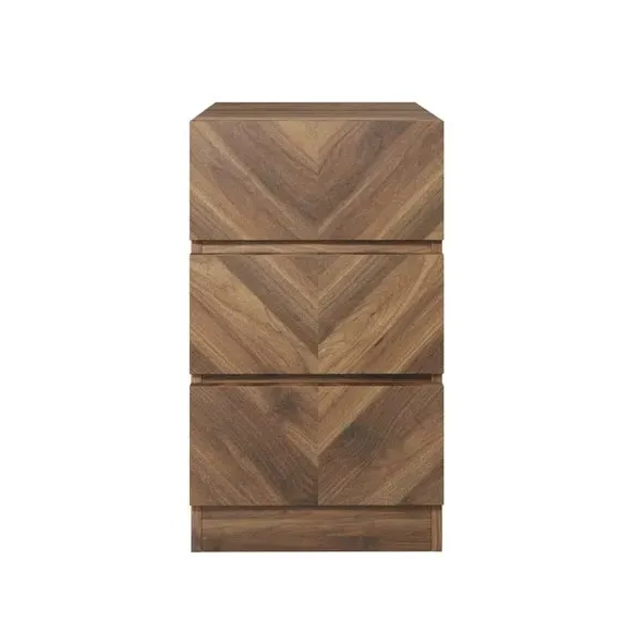 3-Drawer Bedside Table - Walnut, Wood Effect