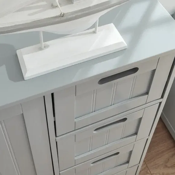 4-Drawer Bathroom Unit with Door - Grey