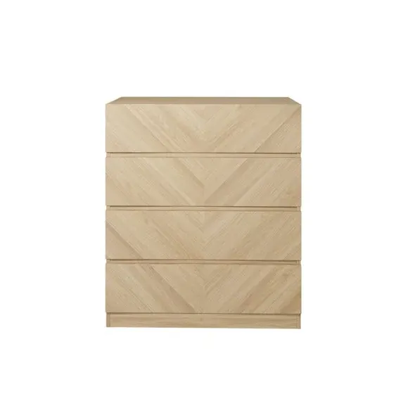 4-Drawer Chest with Parquet Front - Oak