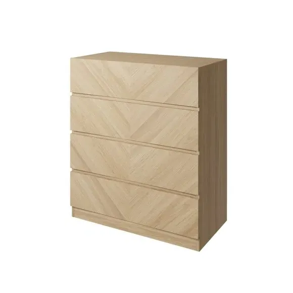 4-Drawer Chest with Parquet Front - Oak