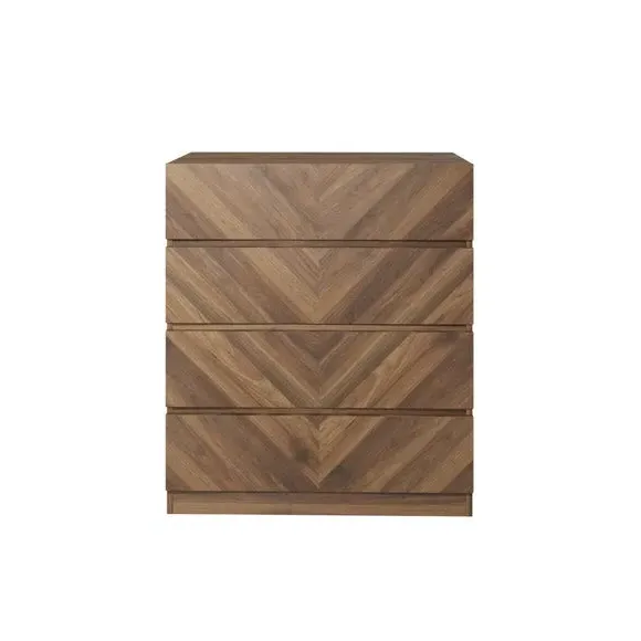4-Drawer Chest with Parquet Front - Walnut