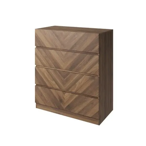 4-Drawer Chest with Parquet Front - Walnut