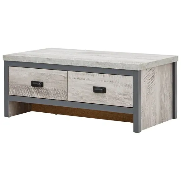 Coffee Table with Drawers - Grey, Wood Effect