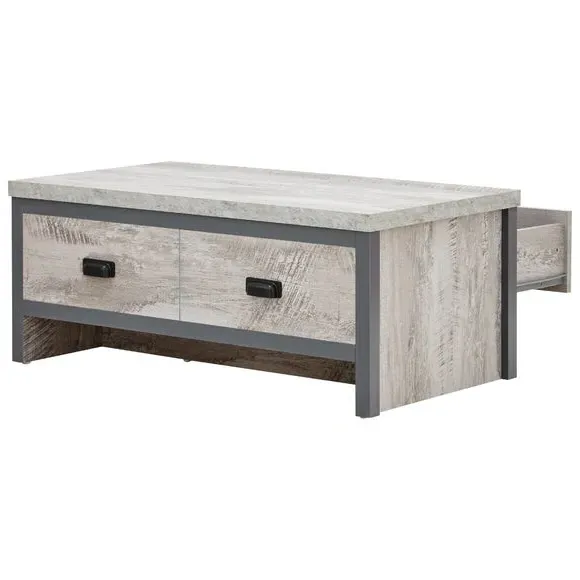Coffee Table with Drawers - Grey, Wood Effect