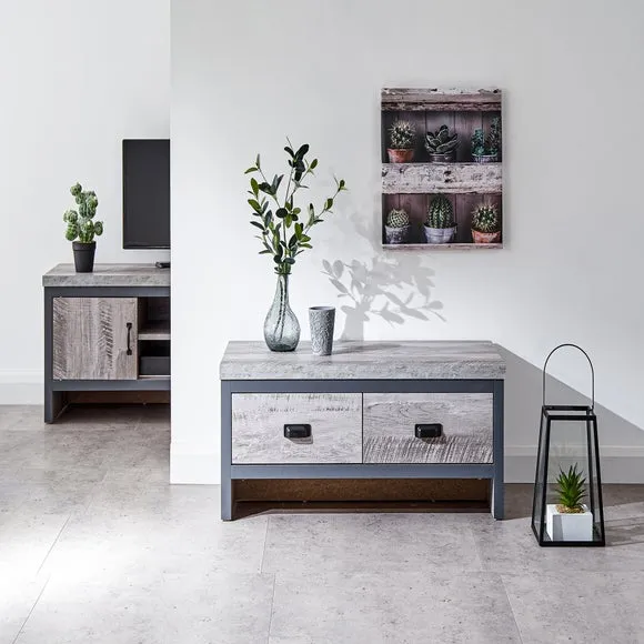 Coffee Table with Drawers - Grey, Wood Effect image