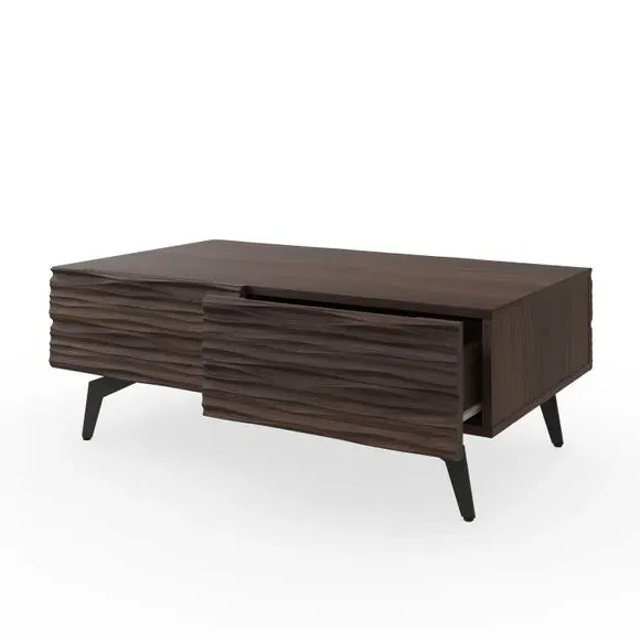 Coffee Table with Drawers - Walnut, Wood