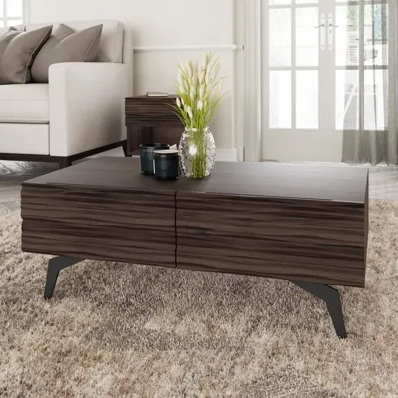 Coffee Table with Drawers - Walnut, Wood image