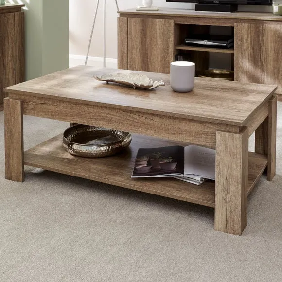 Coffee Table with Shelf - Natural, Oak