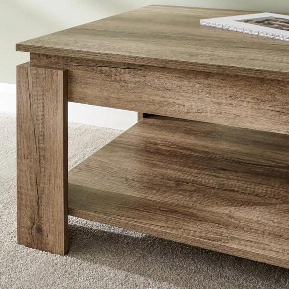 Coffee Table with Shelf - Natural, Oak
