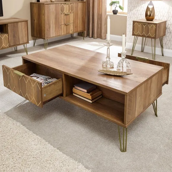 Coffee Table with Storage - Brown, Mango Wood
