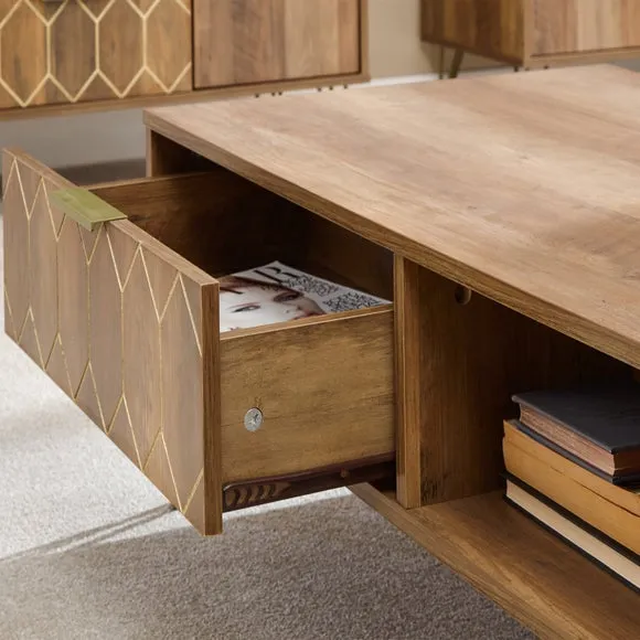 Coffee Table with Storage - Brown, Mango Wood