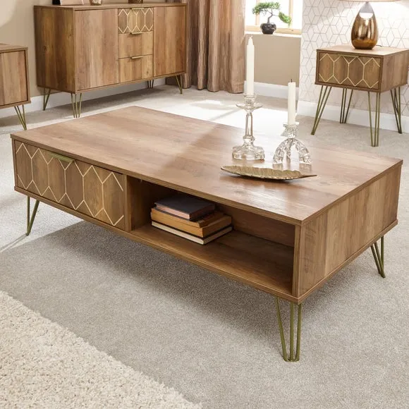 Coffee Table with Storage - Brown, Mango Wood image
