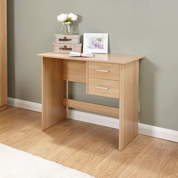 Compact Desk with Storage - Light Oak image