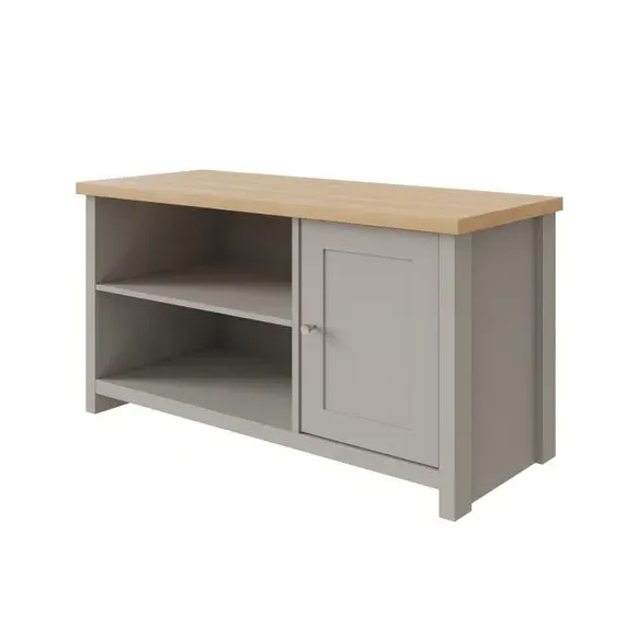 Compact TV Unit with Storage - Grey, Oak