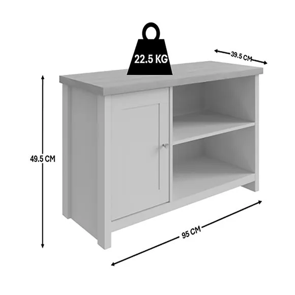 Compact TV Unit with Storage - Grey, Oak
