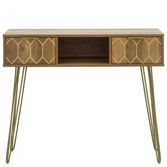 Console Desk with Storage - Brown, Mango Wood