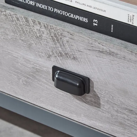 Corner TV Unit with Drawers - Grey, Wood