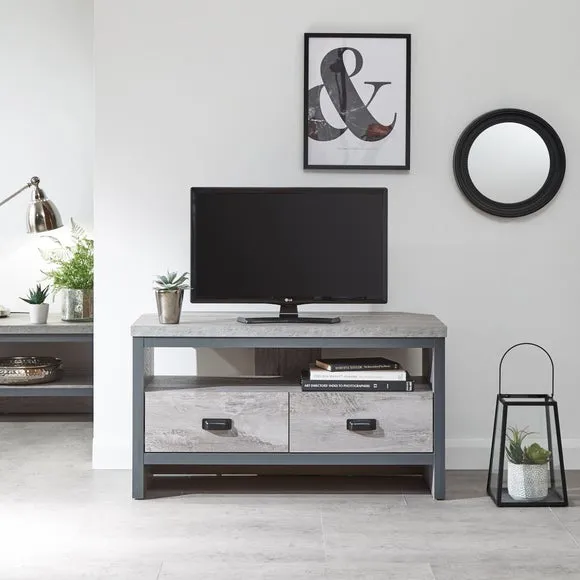 Corner TV Unit with Drawers - Grey, Wood image