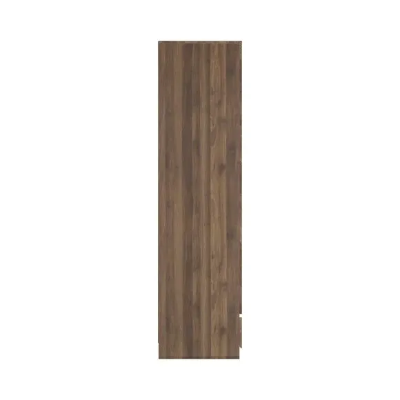 Double Wardrobe with Drawer - Walnut, Wood Effect