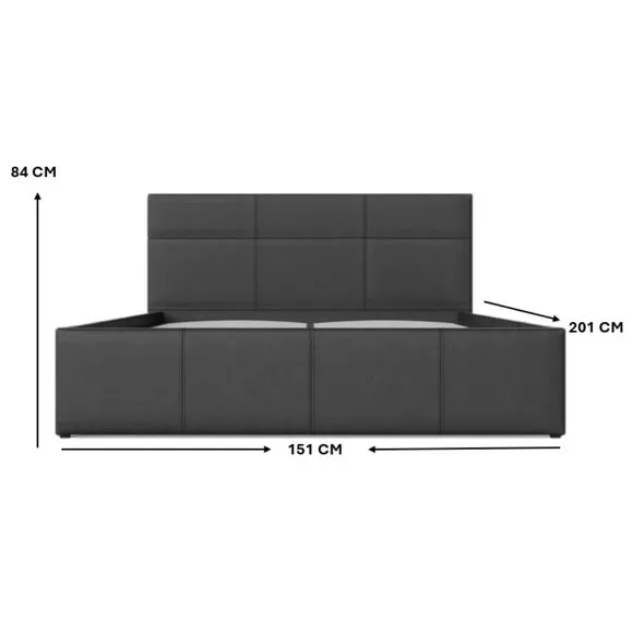 End Lift Ottoman Bed Frame - Black, Faux Leather