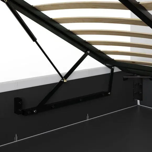 End Lift Ottoman Bed Frame - White, Faux Leather