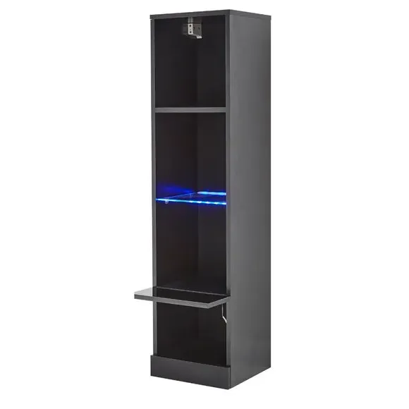 Extra Wide TV Unit with Shelving - Black