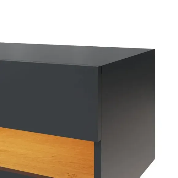 Extra Wide TV Unit with Shelving - Dark Grey