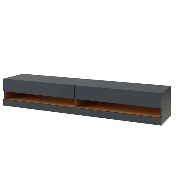 Extra Wide TV Unit with Shelving - Dark Grey