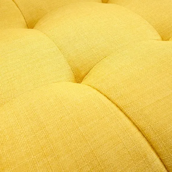 Fabric Bench with Button Tufting - Yellow, Fabric