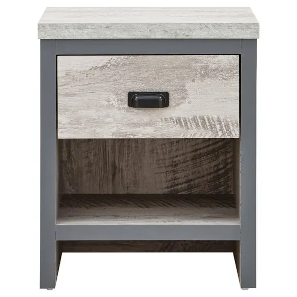 Lamp Table with Drawer - Grey, Wood Effect